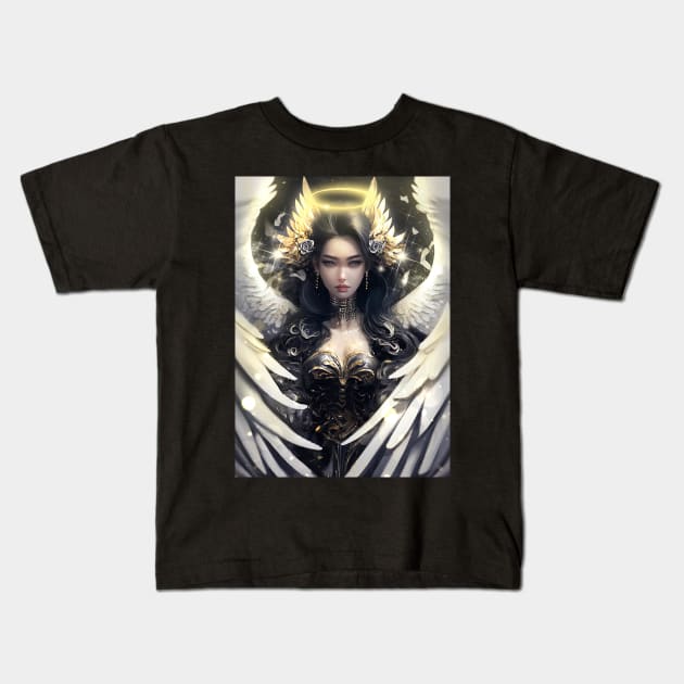 Cute Arrogant tsundere angel Kids T-Shirt by GothicDesigns